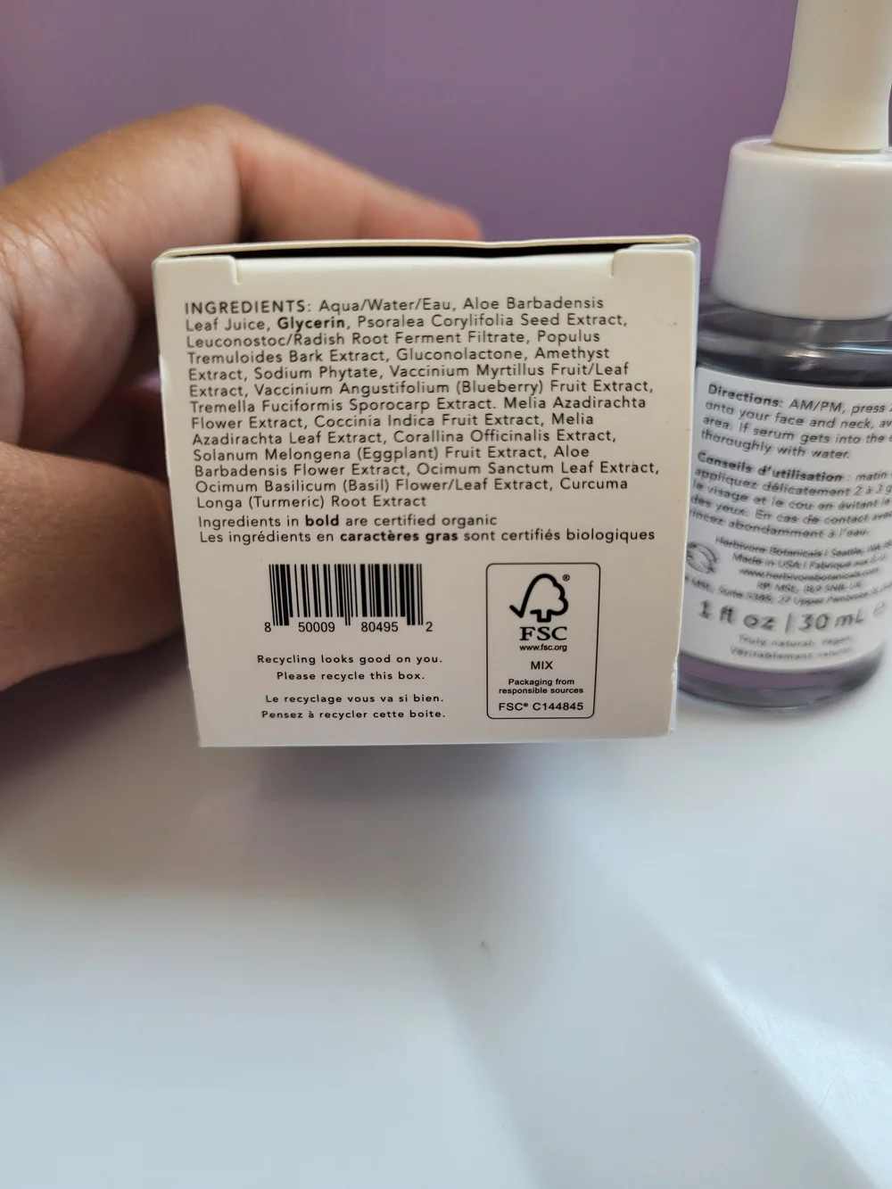 Herbivore Botanicals Bakuchiol Smoothing Serum - White, Purple